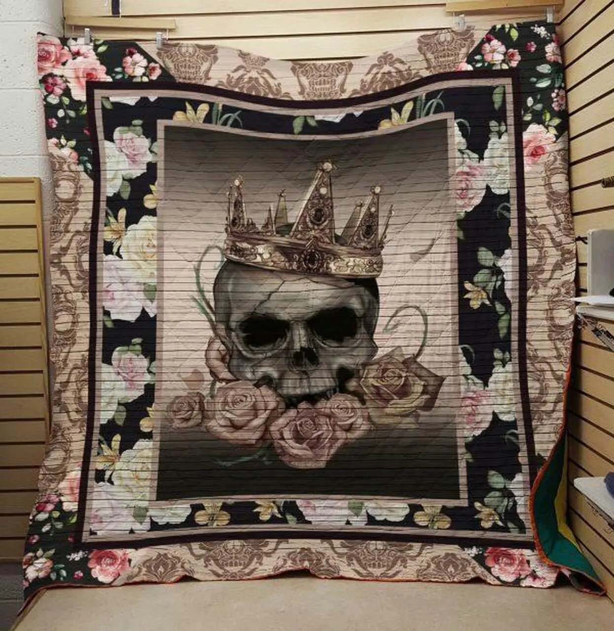 King Skull Quilt Blanket Quilt and Home Decor