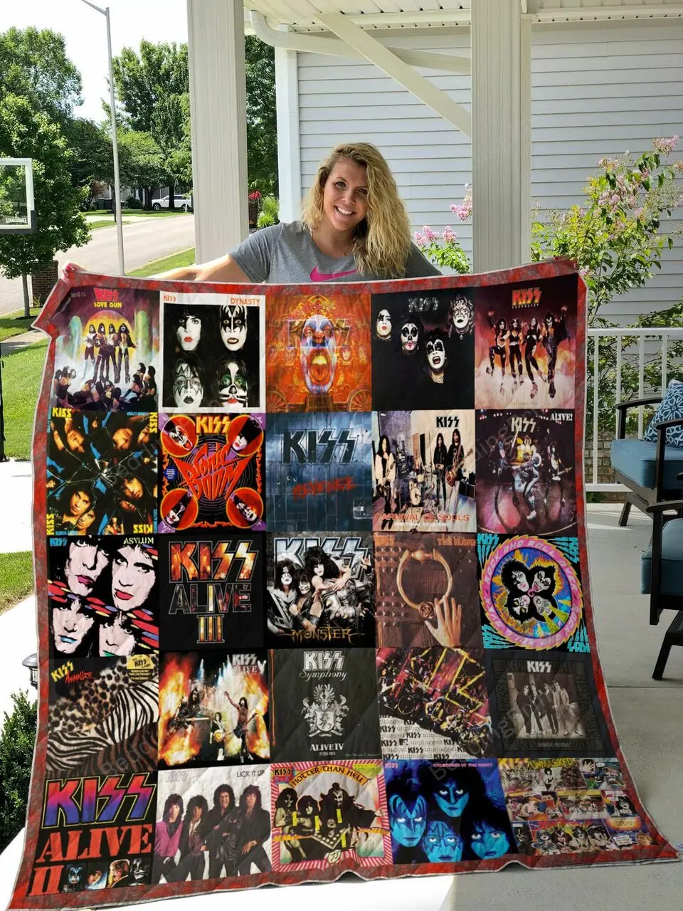 Kiss Albums Cover Poster Quilt Blanket Ver 2 and Home Decor