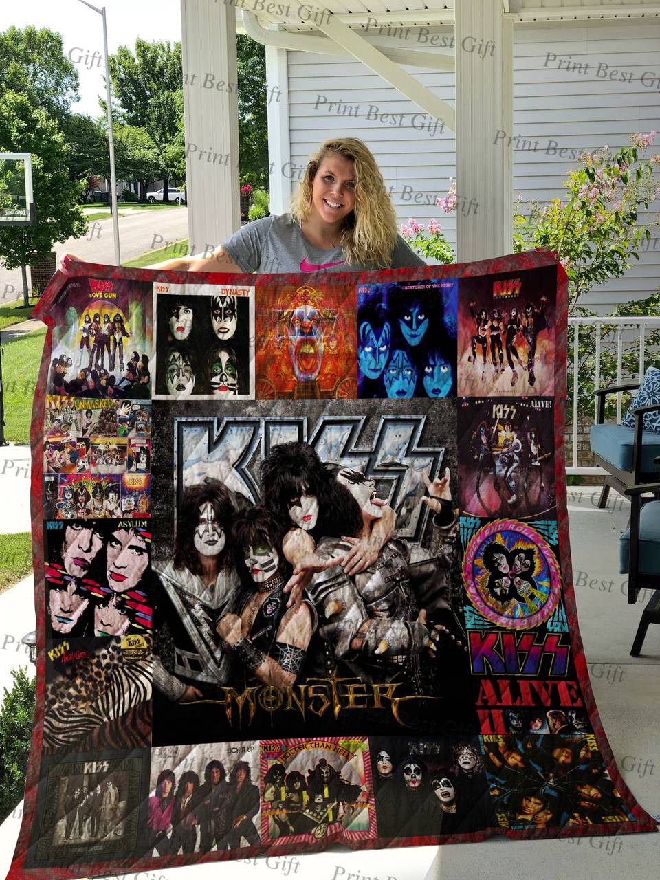 Kiss Albums Cover Poster Quilt and Home Decor