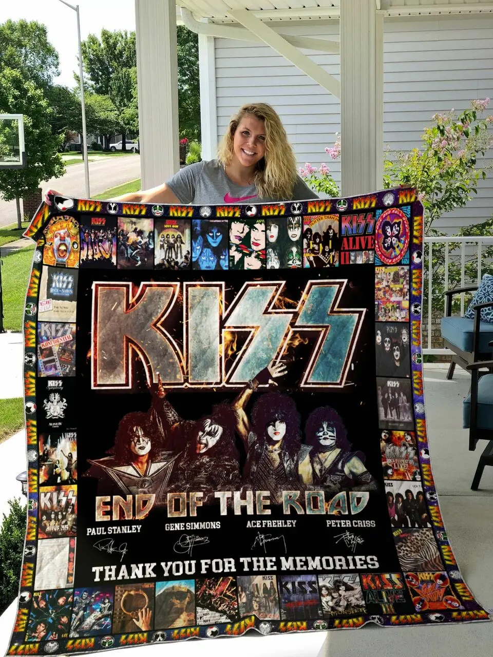 Kiss Band All Season Plus Size Quilt Blanket Ver 1 and Home Decor