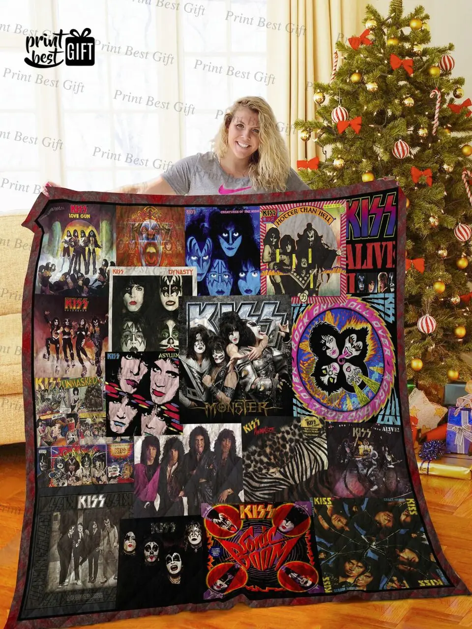 Kiss Cover Poster Quilt Blanket Ver 5 and Home Decor