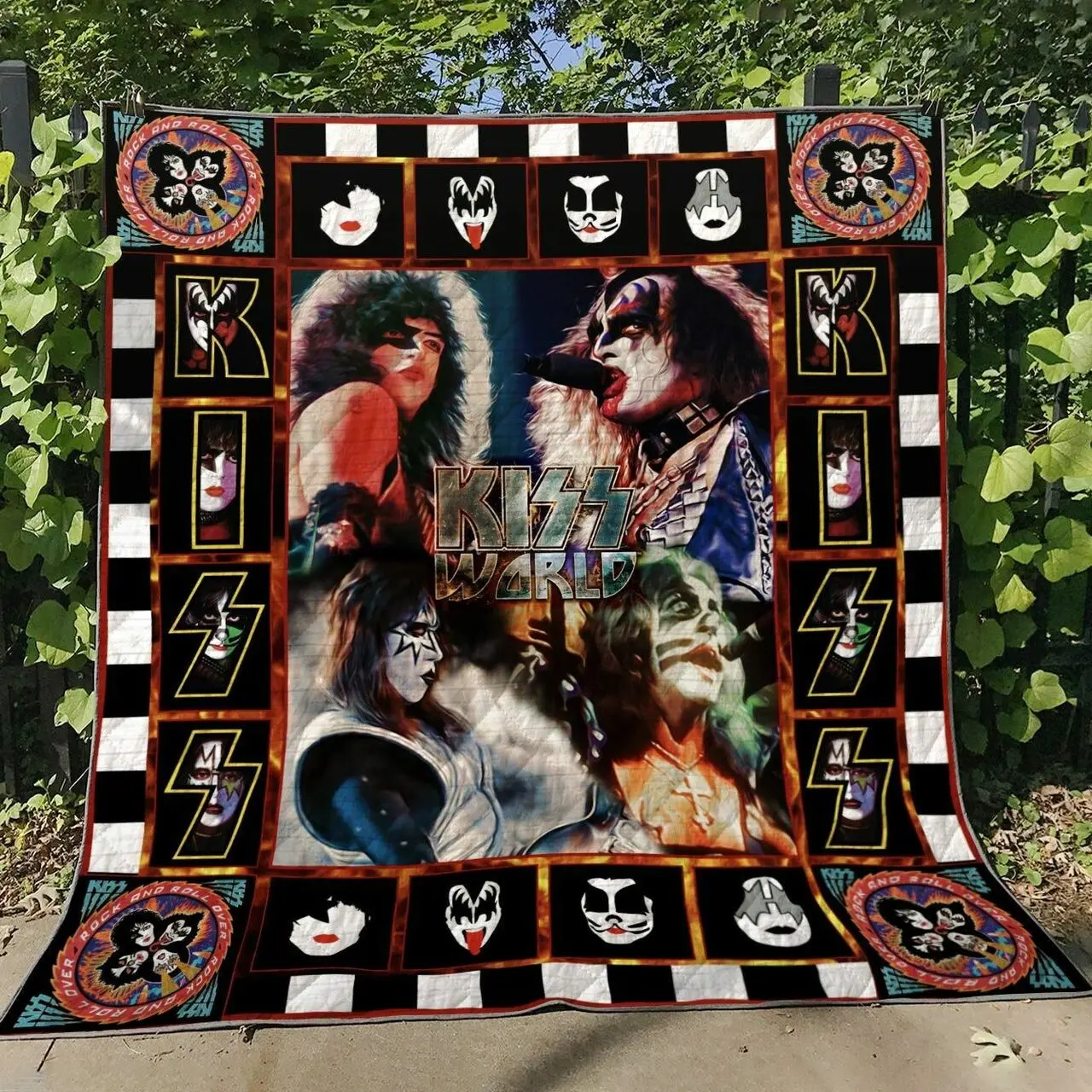 Kiss World Quilt Blanket and Home Decor