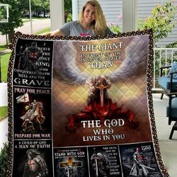 Knight Templar The Giant Is Never Bigger Than The God 3D Clh0811222Q Quilt Blanket and Home Decor