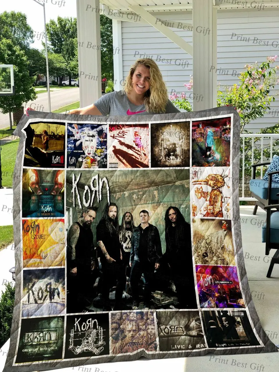 Korn Albums Cover Poster Quilt Blanket and Home Decor