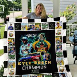 Kyle Busch Quilt Blanket All Season Plus Size Quilt Blanket and Home Decor