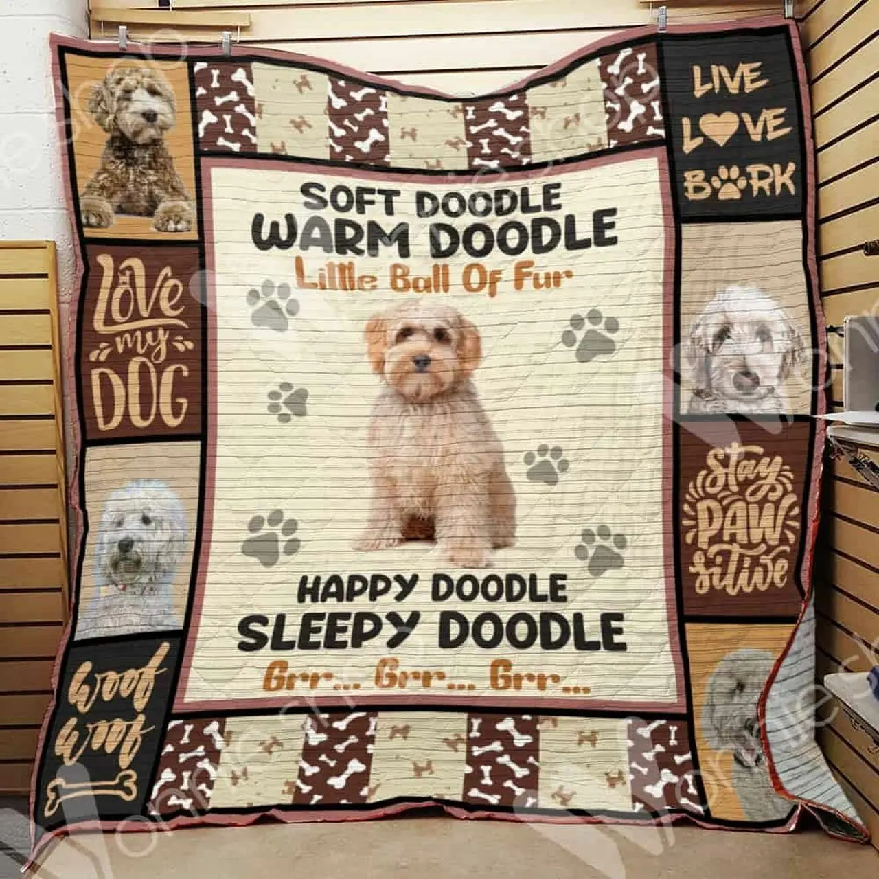 Labradoodle Dog Quilt Zpl and Home Decor