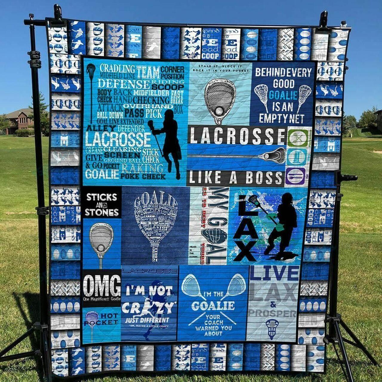 Lacrosse Goalie Pride Quilt Blanket Ll and Home Decor