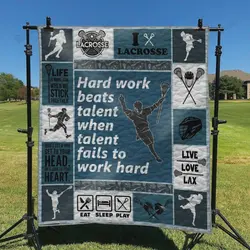 Lacrosse Hard Work Beats Talent When Talent Fails To Work Hard Quilt Blanket Great Customized Blanket Gifts For Birthday Christmas Thanksgiving and Home Decor