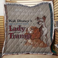 Lady And The Tramp Tapestry Throw Quilt and Home Decor
