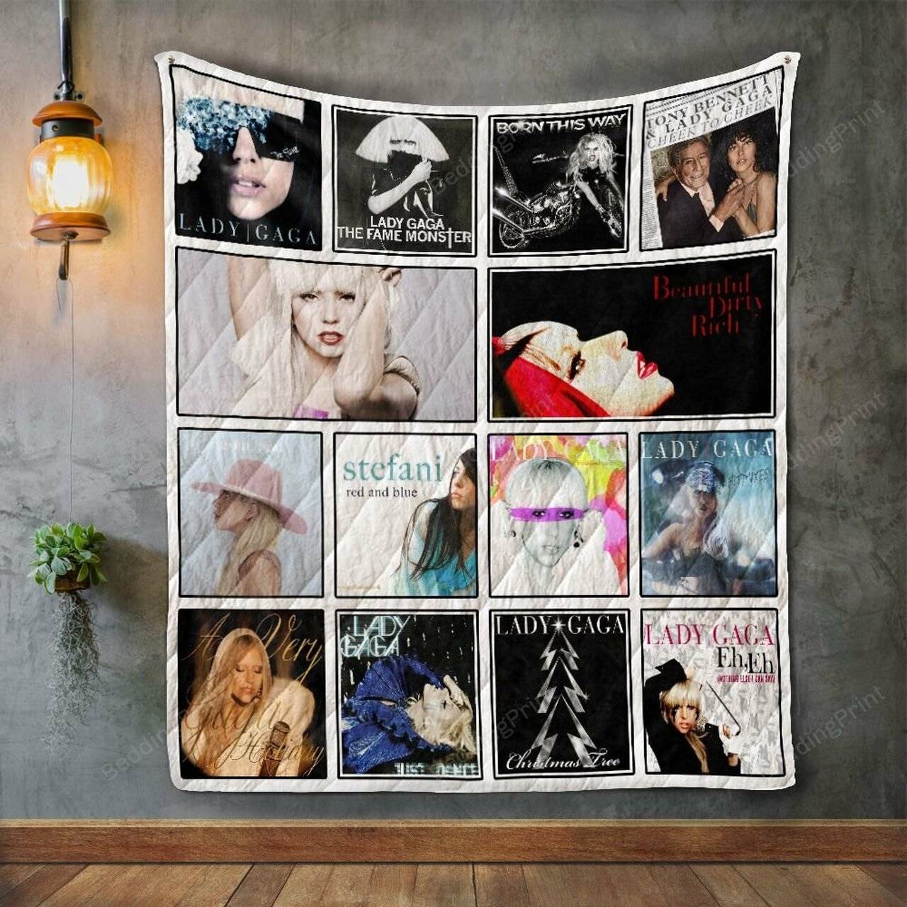 Lady Gaga Style Two Album Covers Quilt Blanket and Home Decor