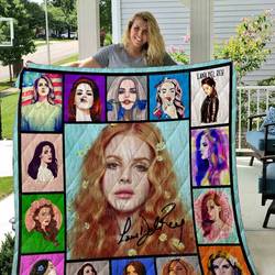 Lana Del Rey Illus Quilt Blanket 01 and Home Decor