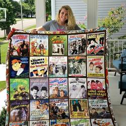 Laurel And Hardy Quilt Blanket and Home Decor