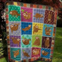 Lazy Sloth Quilt Blanket  Quilt and Home Decor