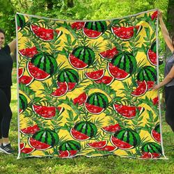 Leaf Watermelon Pieces Cl17100357Mdq Quilt Blanket and Home Decor