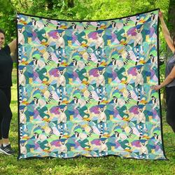 Lemur Colorful Cl12100399Mdq Quilt Blanket and Home Decor