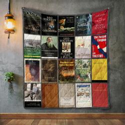 Leo Tolstoy Books Quilt Blanket and Home Decor