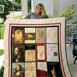 Leonardo Da Vinci Books Quilt Blanket and Home Decor