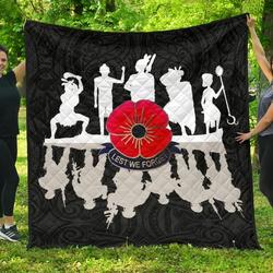 Lest We Forget New Zealand Warriors Anzac Quilt Fbk and Home Decor