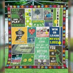 Let The Racket Do The Talking Blanket Kc1507 Quilt and Home Decor