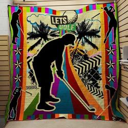 LetS Golf Quilt Blanket Great Customized Blanket Gifts For Birthday Christmas Thanksgiving and Home Decor