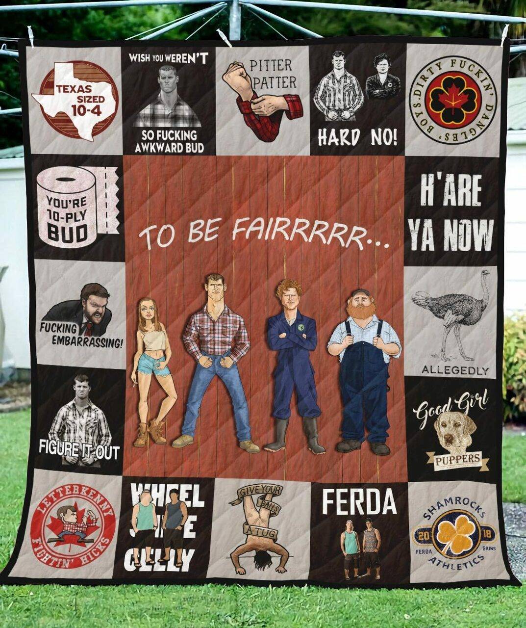 Letterkenny To Be Fairrrrrr Blanket Quilt Quilt and Home Decor