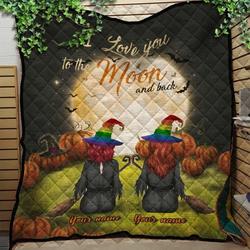 Lgbt Couple Halloween I Love You To The Moon And Back Quilt Blanket Great Customized Blanket Gifts For Birthday Christmas Thanksgiving and Home Decor
