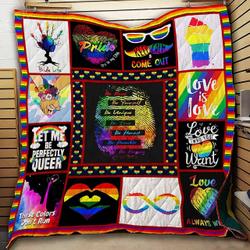 Lgbt Let Me Be Perfectly Queer Quilt Blanket Great Customized Blanket Gifts For Birthday Christmas Thanksgiving and Home Decor