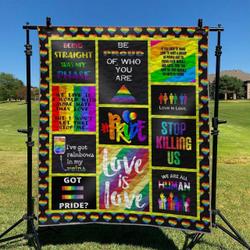 Lgbt Pride Be Proud Of Who You Are Quilt Blanket Great Customized Blanket Gifts For Birthday Christmas Thanksgiving and Home Decor
