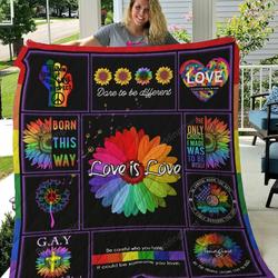 Lgbt Pride Born This Way Quilt Blanket Great Customized Blanket Gifts For Birthday Christmas Thanksgiving and Home Decor