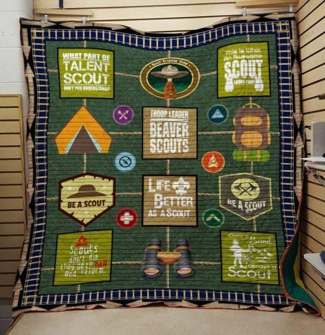 Life A Better As A Scout Quilt Blanket Great Customized Gifts For Birthday Christmas Thanksgiving Perfect Gifts For Scout Lover and Home Decor