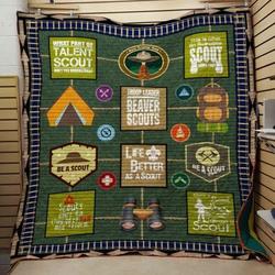 Life A Better As A Scout Quilt Blanket Great Customized Gifts For Birthday Christmas Thanksgiving Perfect Gifts For Scout Lover and Home Decor