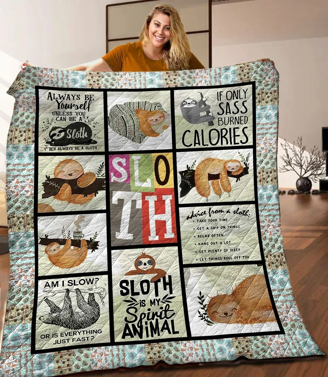Life Cycle Of Sloth 3D Customized Quilt JKL92541 DERQUA2407 and Home Decor