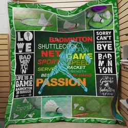 Life Is A Game Badminton Is Serious Quilt Blanket Great Customized Blanket Gifts For Birthday Christmas Thanksgiving and Home Decor
