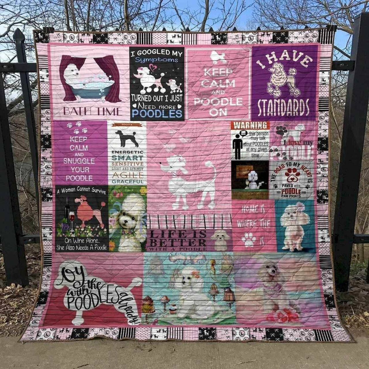 Life Is Better With A Poodle Blanket Th2906 Quilt and Home Decor