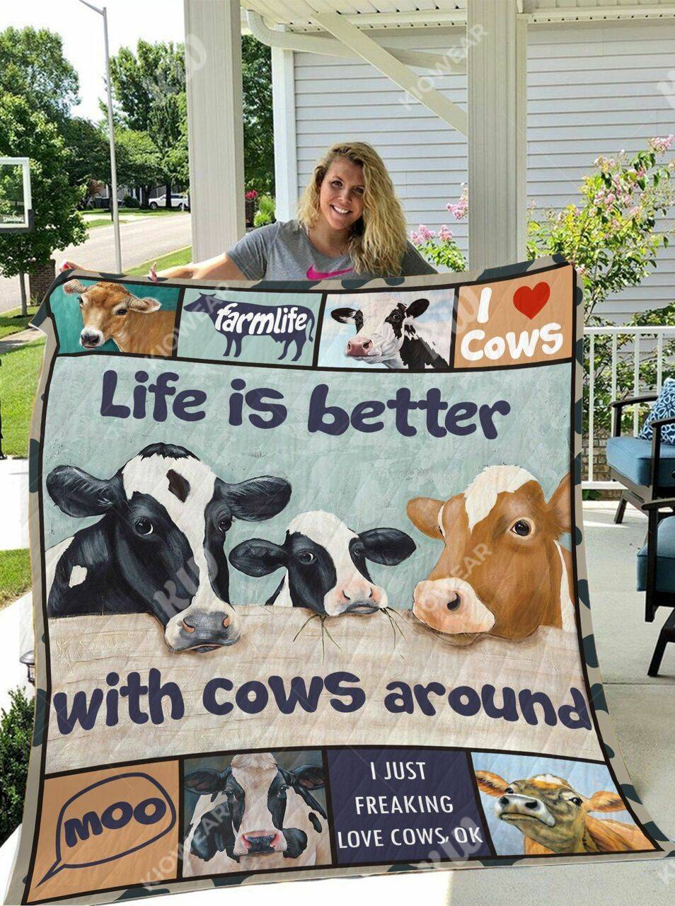 Life Is Better With Cows Around JJI228 Awesome 3D Customized Quilt and Home Decor