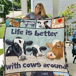 Life Is Better With Cows Around JJI228 Awesome 3D Customized Quilt and Home Decor