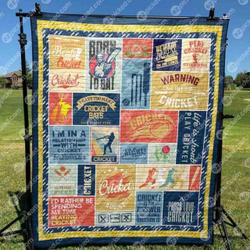 Life Is Short Play Cricket Quilt Blanket Aq55  Quilt and Home Decor