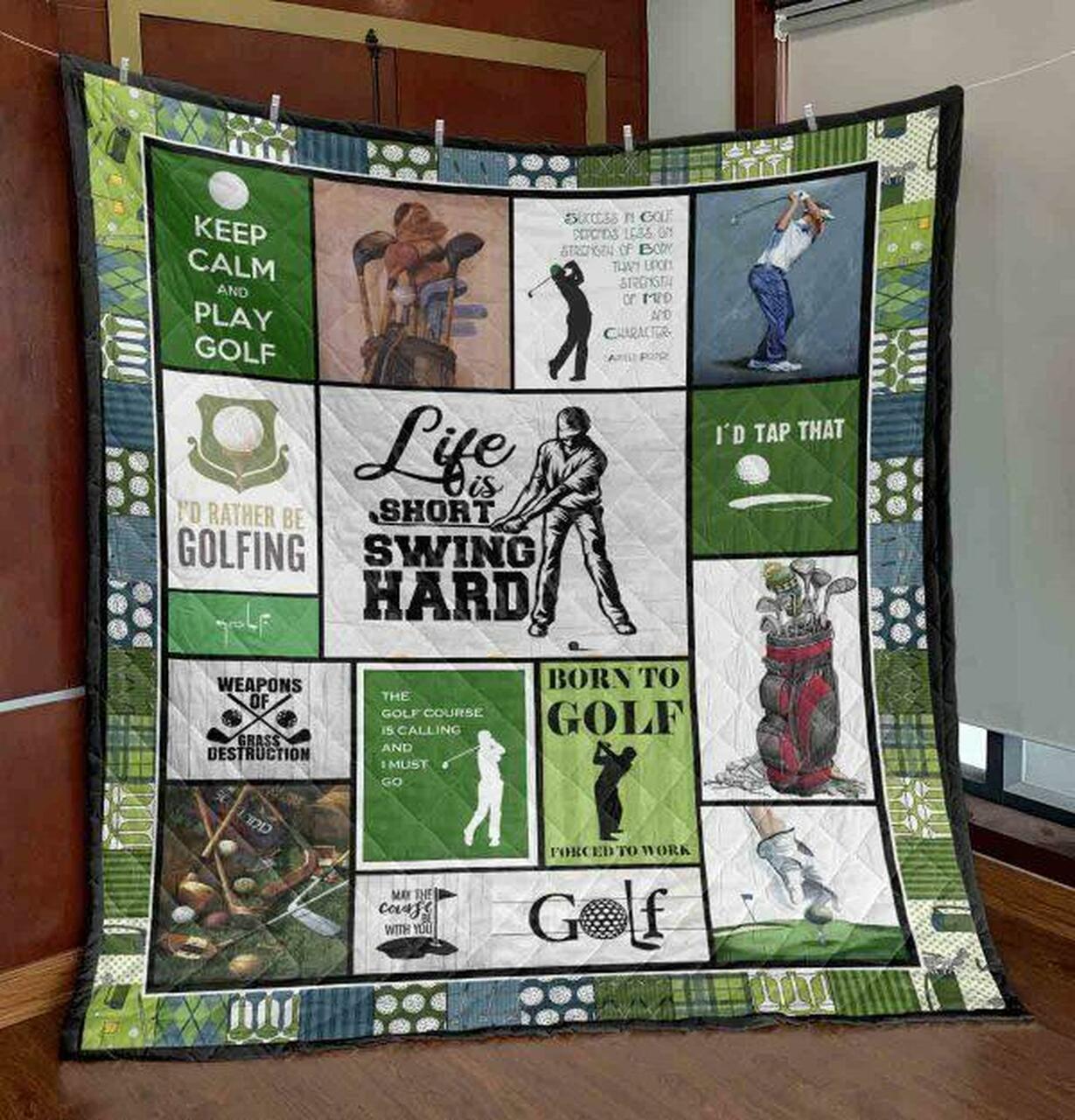Life Is Short Swing Hard Quilt Blanket Vh09 Quilt and Home Decor