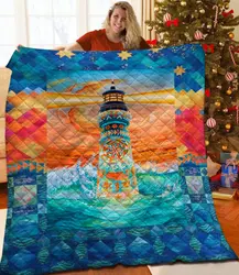 Lighthouse Blaket Quilt Jwu and Home Decor