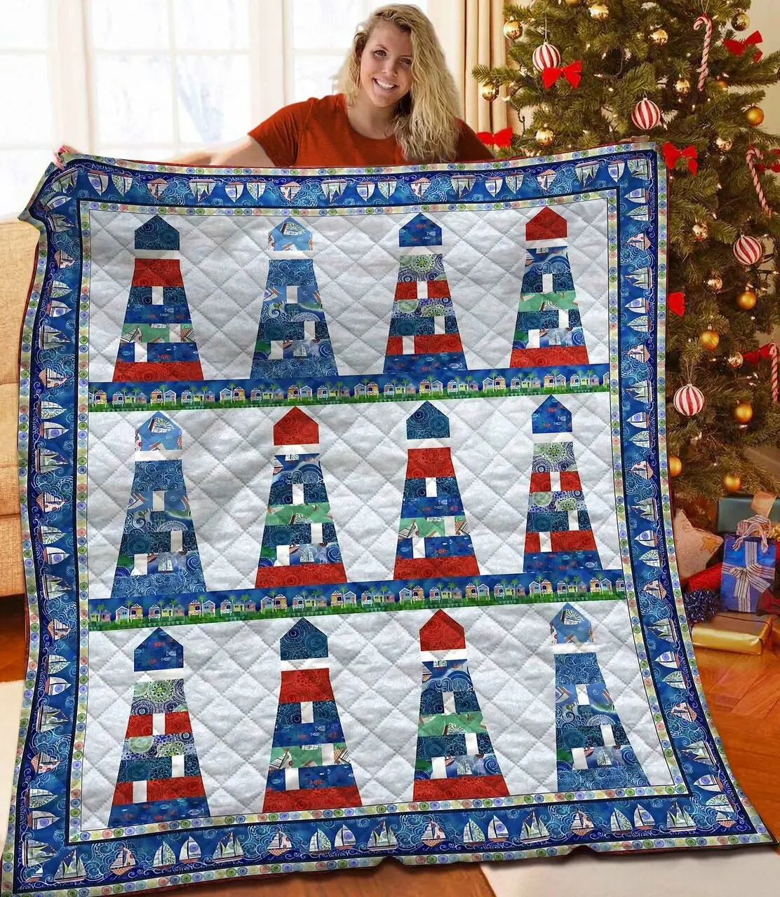 Lighthouse Quilt Jzh and Home Decor