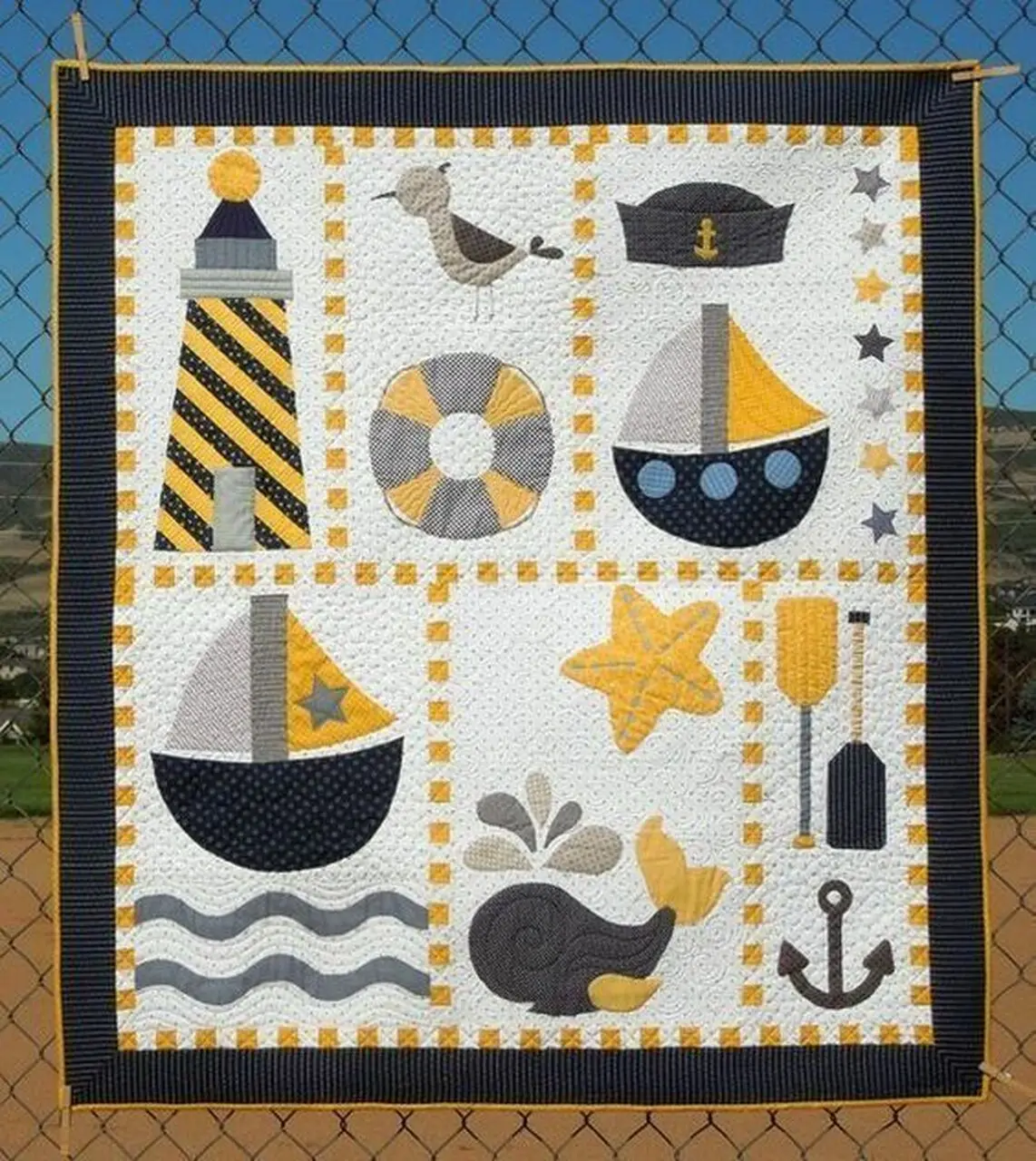 Lighthouse Sailboat Hur Quilt Cysinr and Home Decor