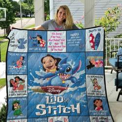 Lilo & Stitch Quilt Blanket For Fans Ver 17 and Home Decor