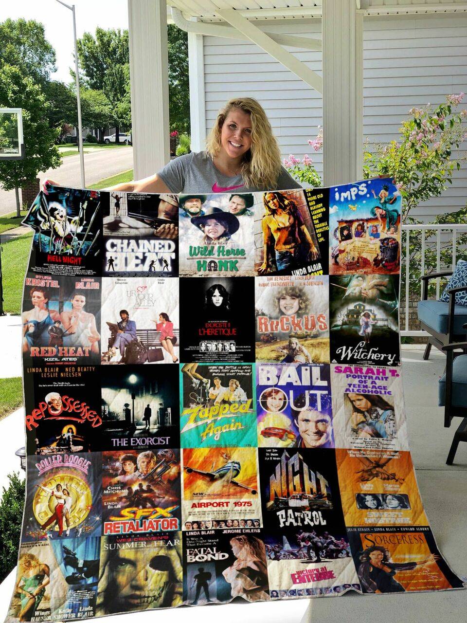 Linda Blair Quilt Blanket and Home Decor