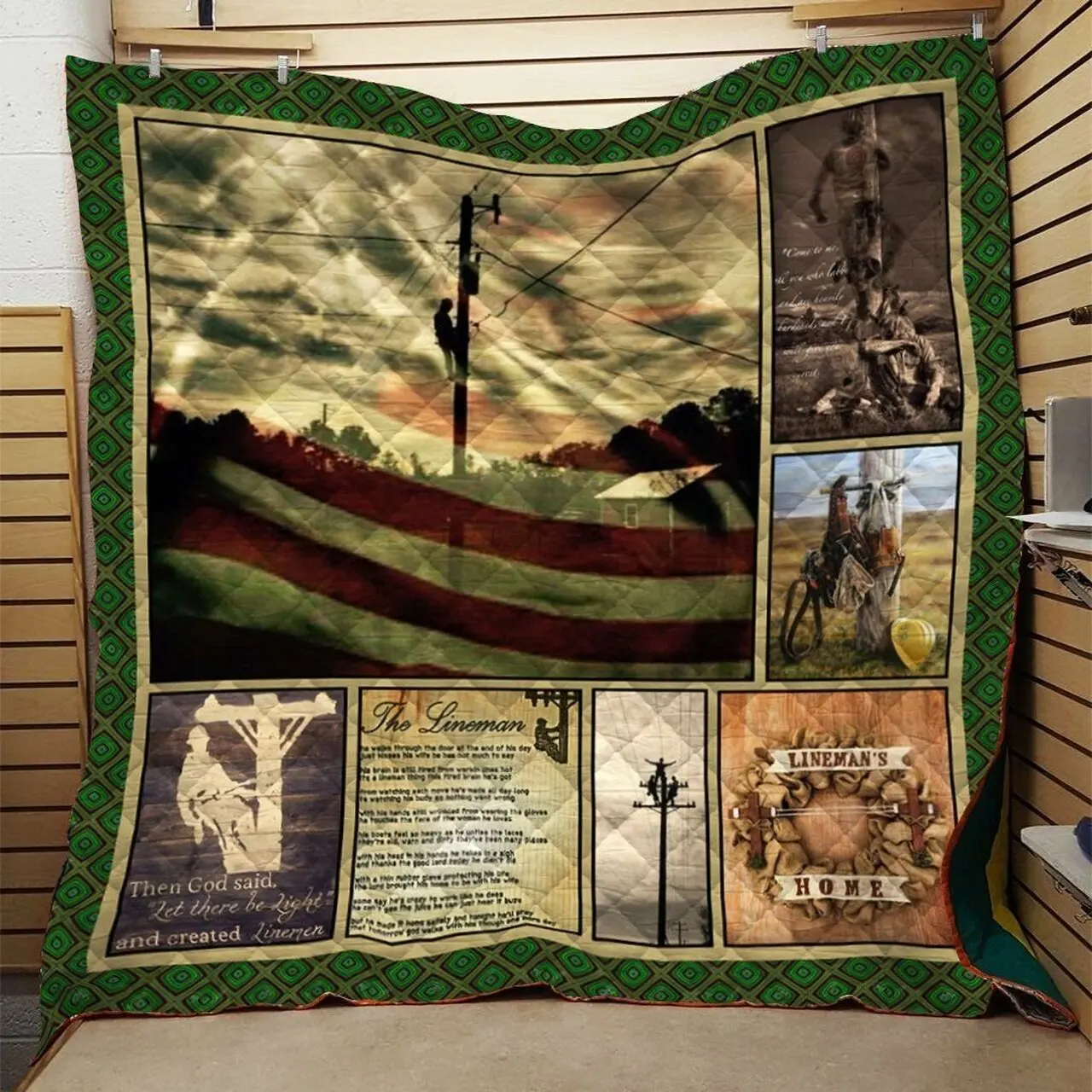 Lineman Quilt Blanket Dhc0910491Vt and Home Decor