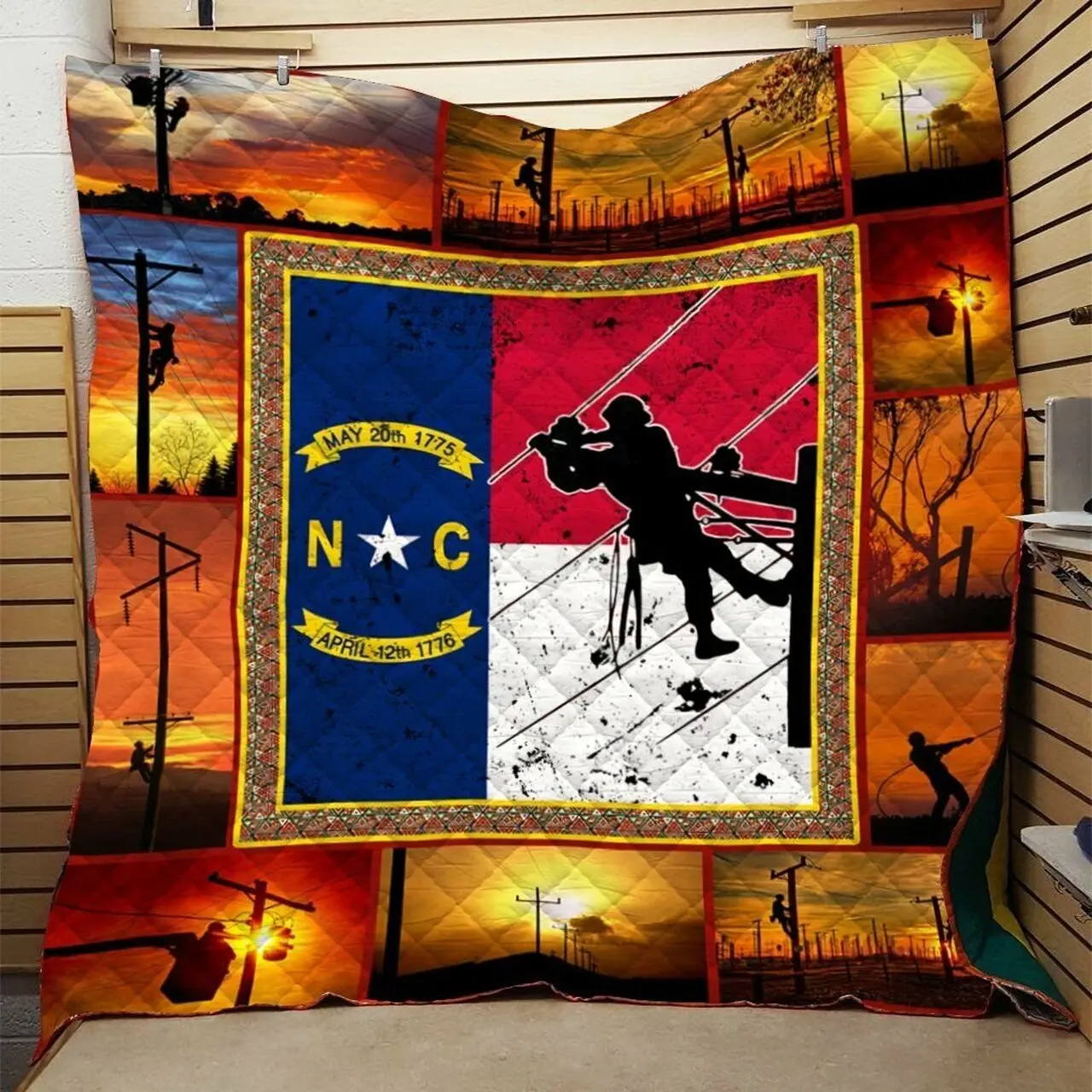 Lineman Quilt Blanket Dhc0910537Vt and Home Decor