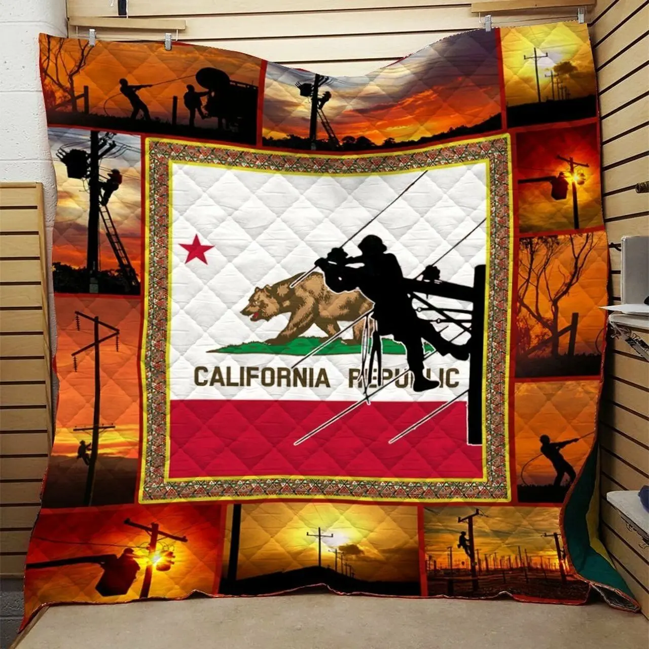 Lineman Quilt Blanket Dhc0910559Vt and Home Decor