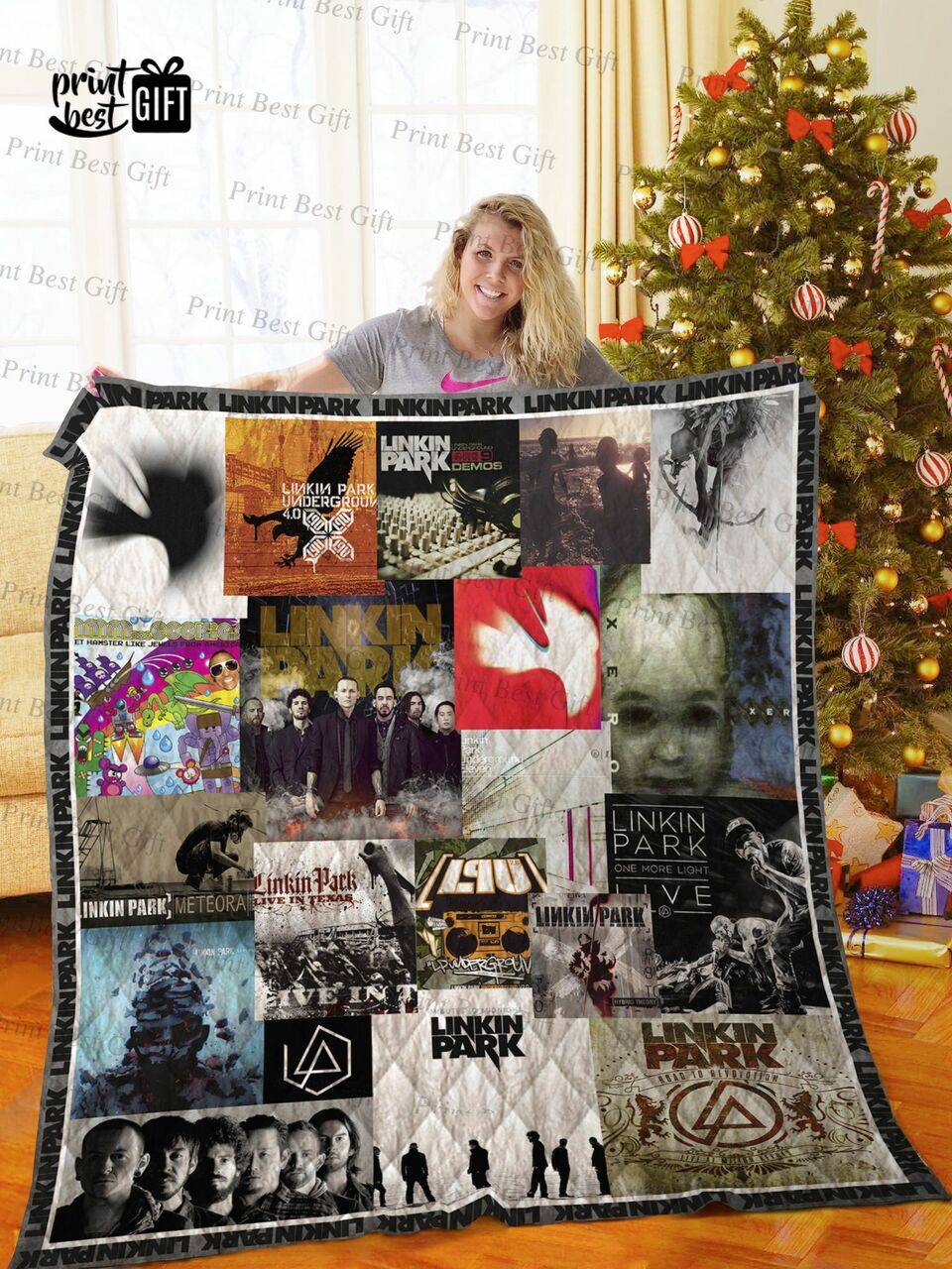 Linkin Park Albums Cover Poster Quilt Blanket Ver 3 and Home Decor