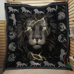 Lion Black Quilt and Home Decor