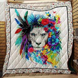 Lion Floral Lion Sc Quilt Derqbr and Home Decor