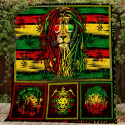 Lion Rasta Cool Quilt Blanket Great Customized Gifts For Birthday Christmas Thanksgiving Perfect Gifts For Lion Lover and Home Decor